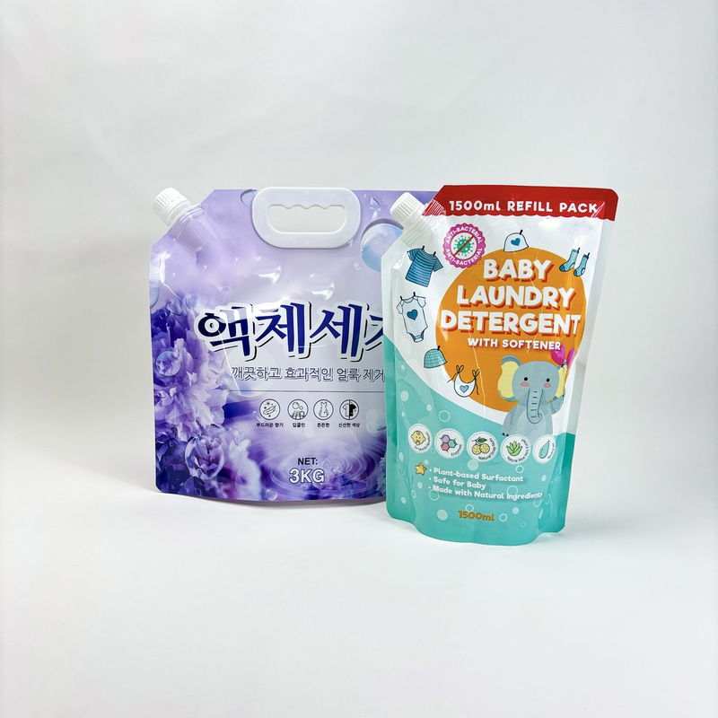 3kg 1.5kg 洗衣液自立吸嘴袋 透明站立替換裝柔順劑吸